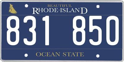 RI license plate 831850