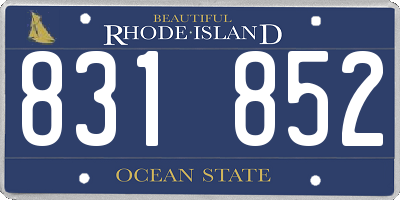 RI license plate 831852