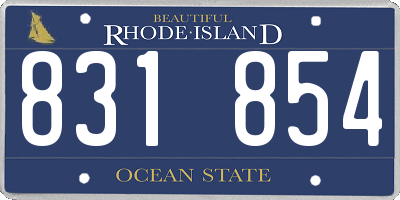 RI license plate 831854
