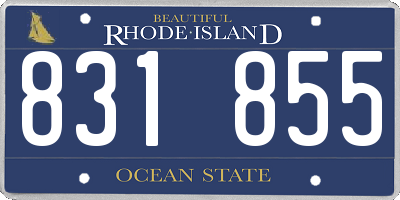 RI license plate 831855