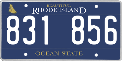 RI license plate 831856