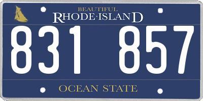 RI license plate 831857