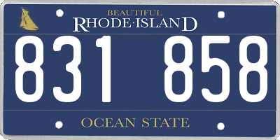 RI license plate 831858