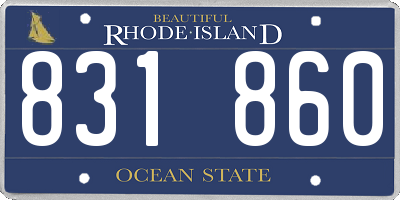 RI license plate 831860