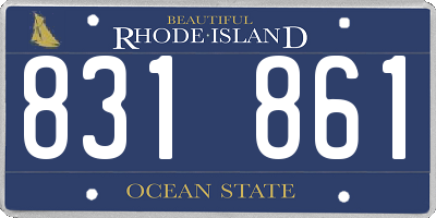RI license plate 831861