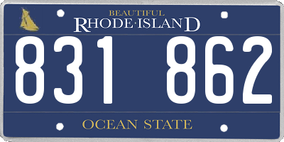 RI license plate 831862
