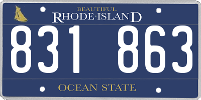 RI license plate 831863