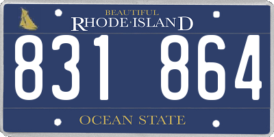 RI license plate 831864