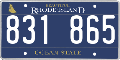 RI license plate 831865