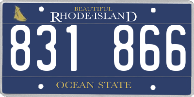 RI license plate 831866