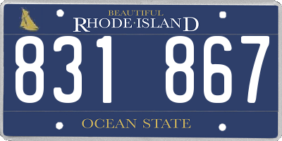 RI license plate 831867