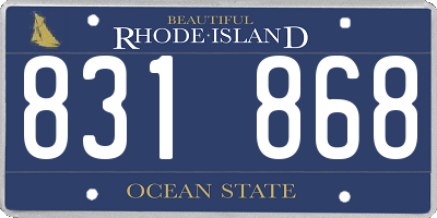 RI license plate 831868
