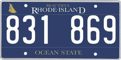 RI license plate 831869