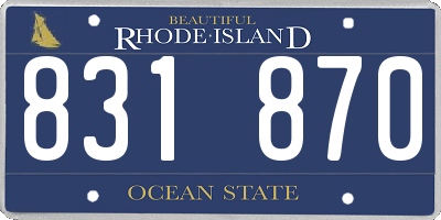 RI license plate 831870