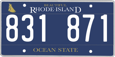 RI license plate 831871