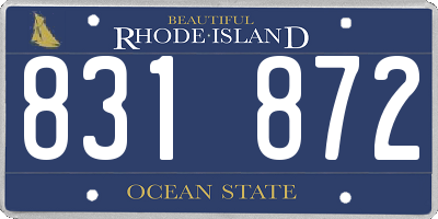 RI license plate 831872