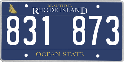 RI license plate 831873