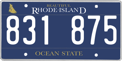 RI license plate 831875