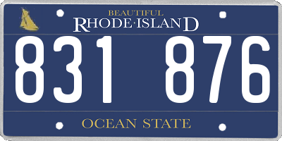 RI license plate 831876