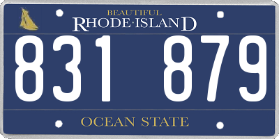 RI license plate 831879