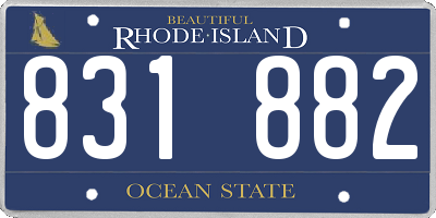 RI license plate 831882
