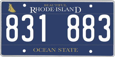 RI license plate 831883