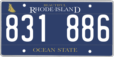 RI license plate 831886