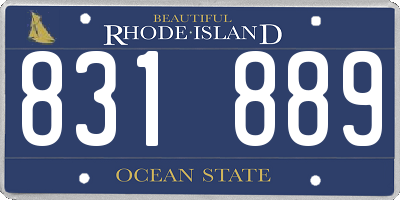 RI license plate 831889