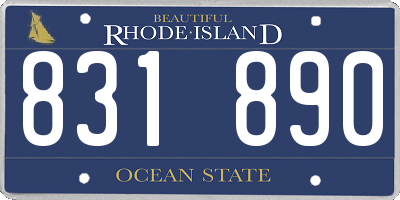RI license plate 831890