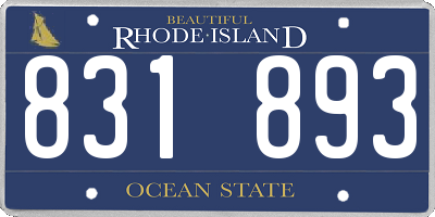 RI license plate 831893
