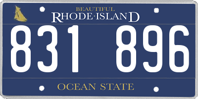 RI license plate 831896