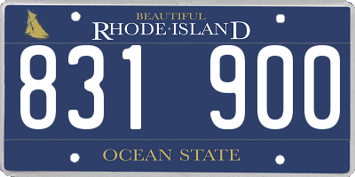 RI license plate 831900