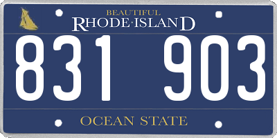 RI license plate 831903