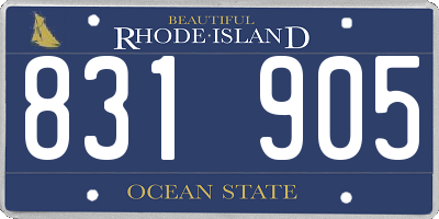 RI license plate 831905