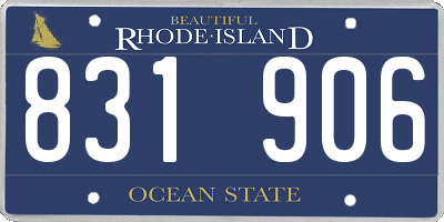 RI license plate 831906