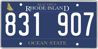 RI license plate 831907