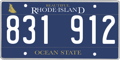RI license plate 831912