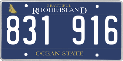 RI license plate 831916