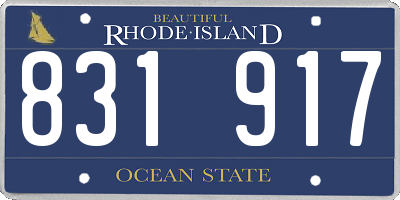 RI license plate 831917