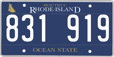RI license plate 831919