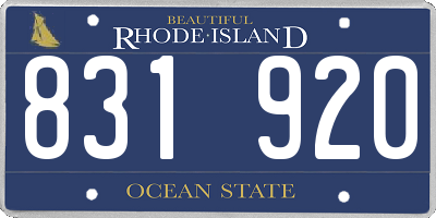 RI license plate 831920