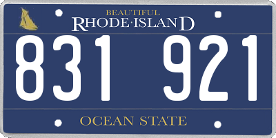 RI license plate 831921