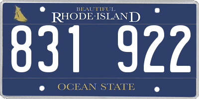 RI license plate 831922