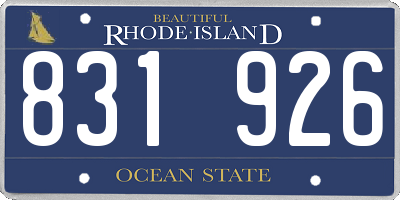 RI license plate 831926