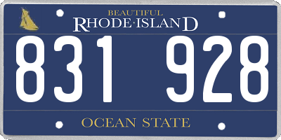 RI license plate 831928