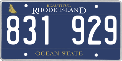 RI license plate 831929