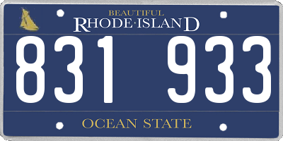 RI license plate 831933