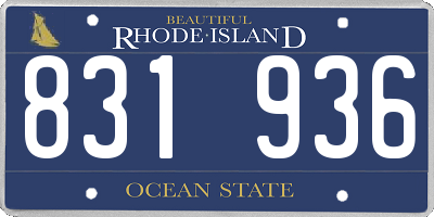 RI license plate 831936