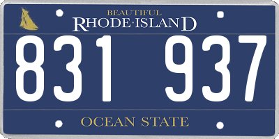 RI license plate 831937