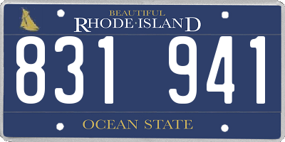 RI license plate 831941